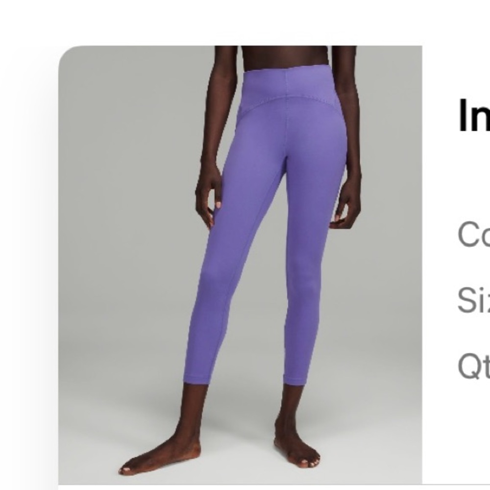 In-Still High Rise Tight- 25”- purple lululemon workout leggings